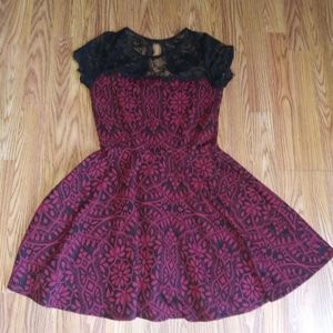 Vintage Lace Burgundy Dress Size Medium